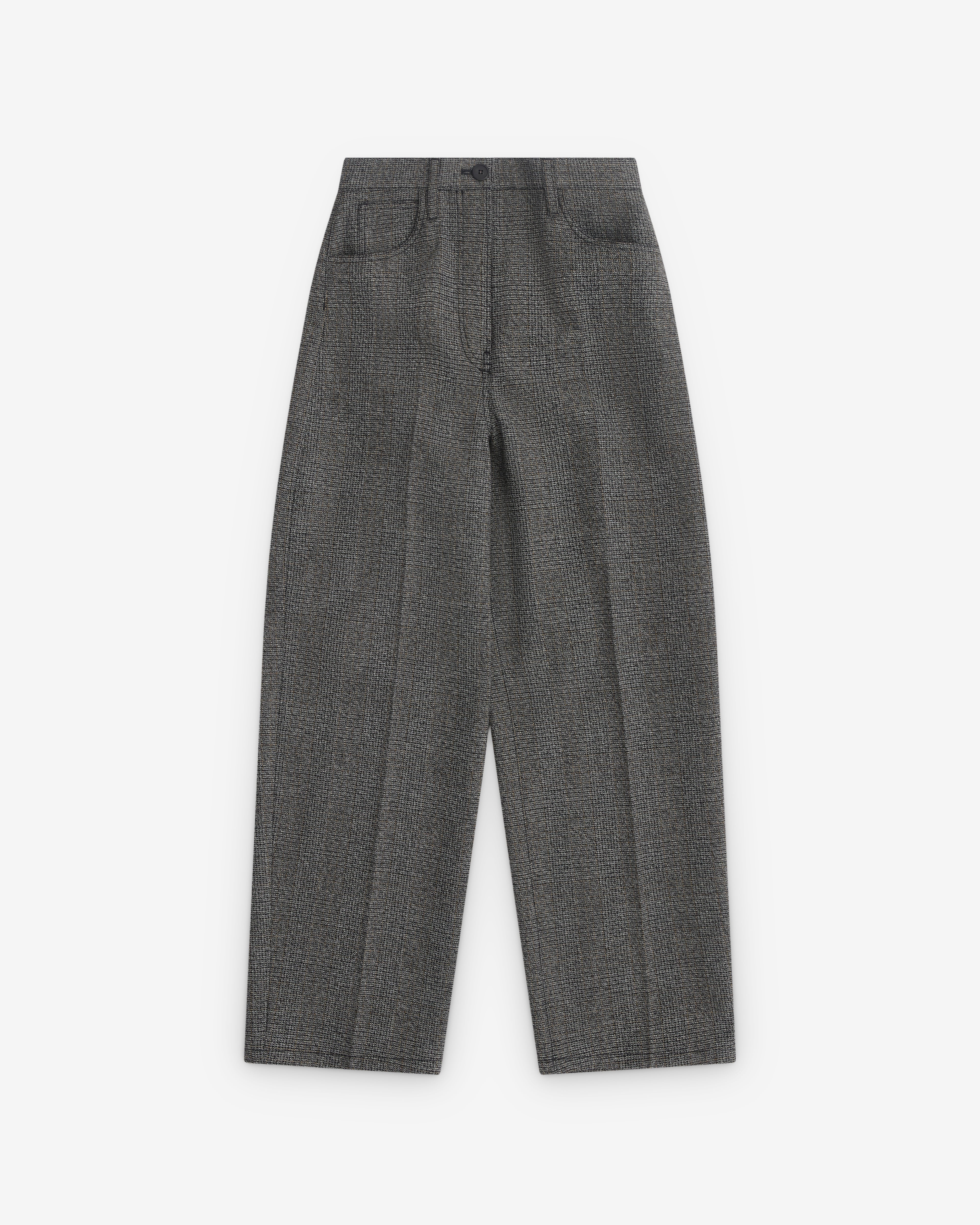 Prada: Women's Wool Check Trousers (Grey) | Dover Street Market London