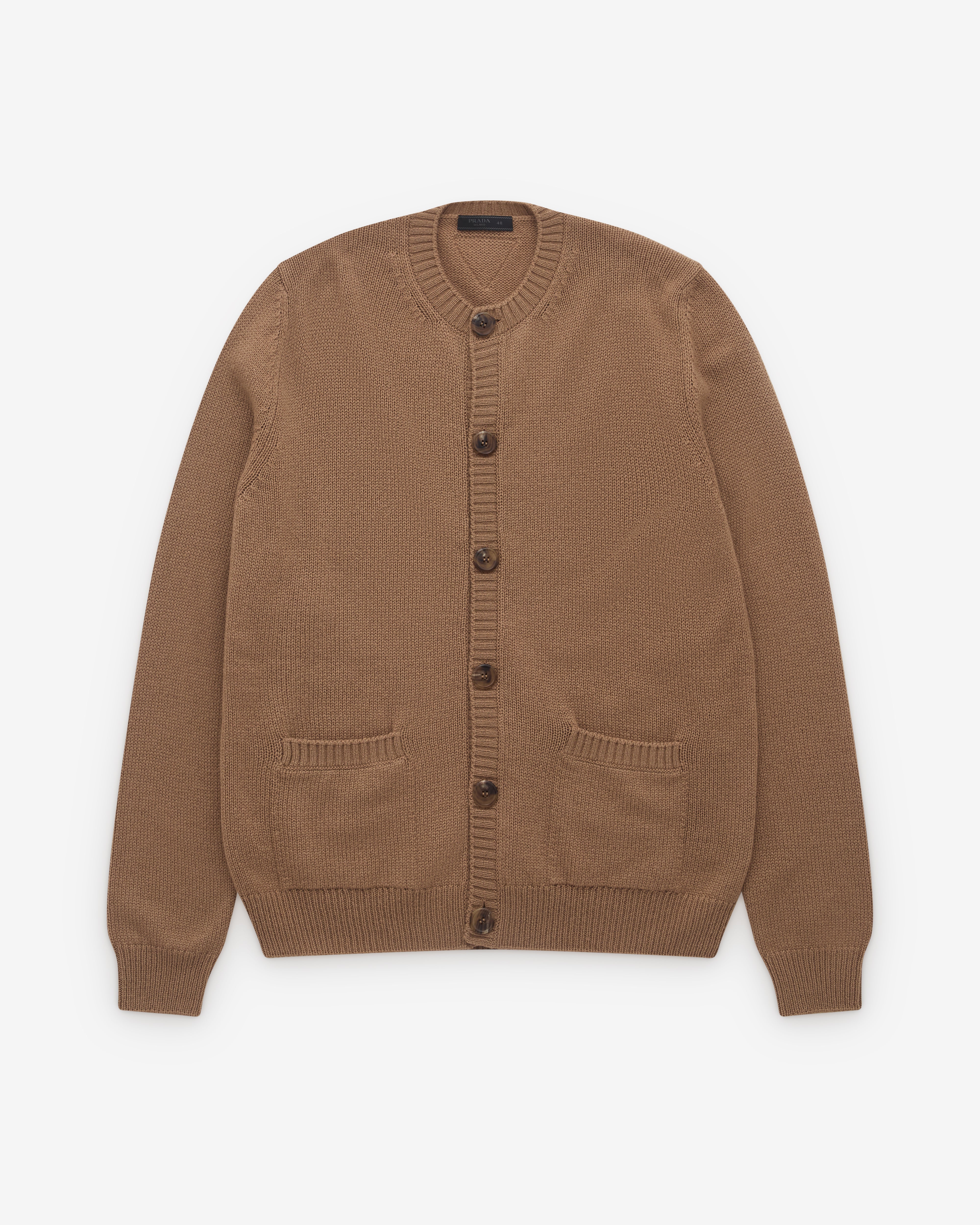 Prada: Men's Wool Cardigan (Brown) | DSML E-SHOP