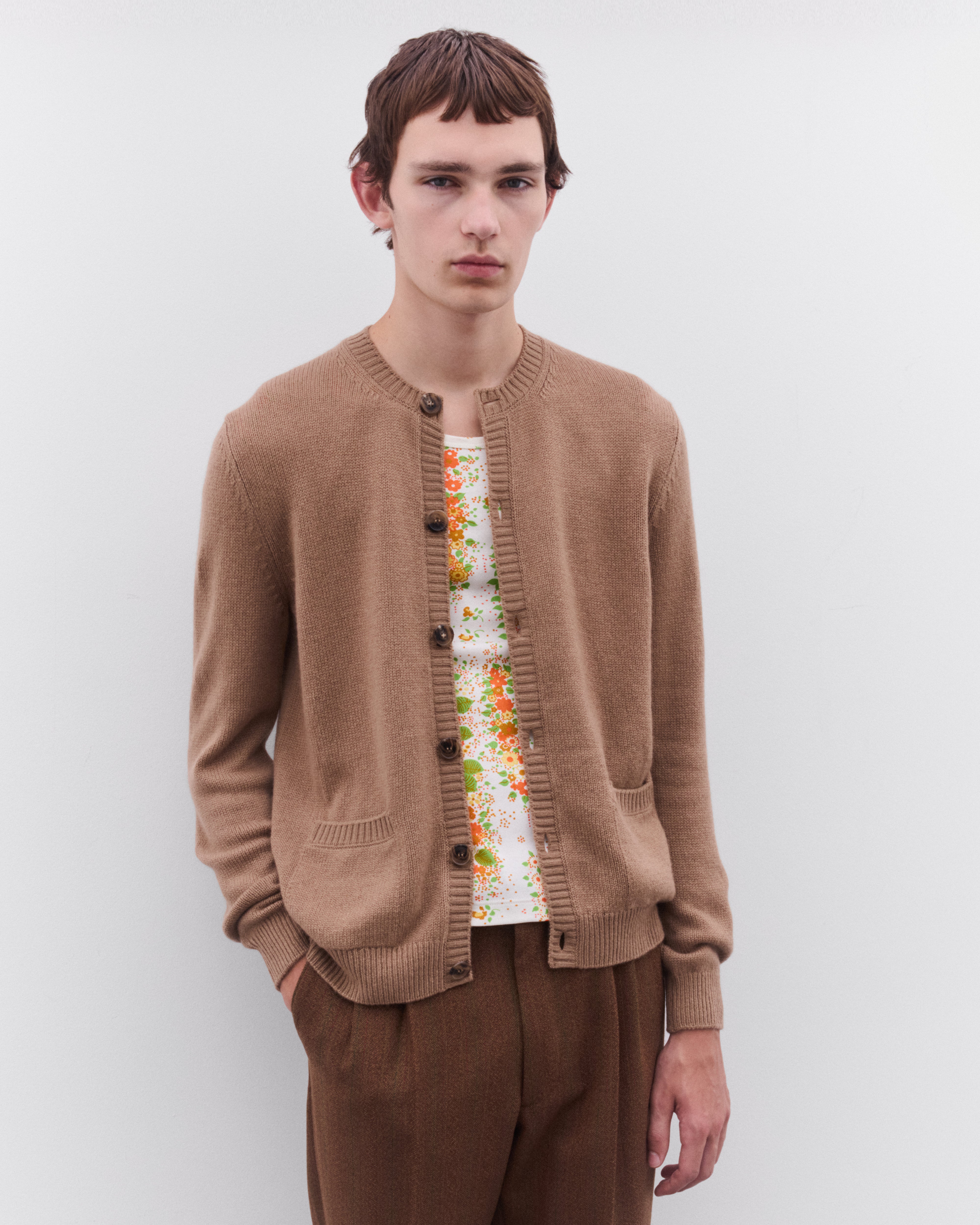 Prada: Men's Wool Cardigan (Brown) | DSML E-SHOP