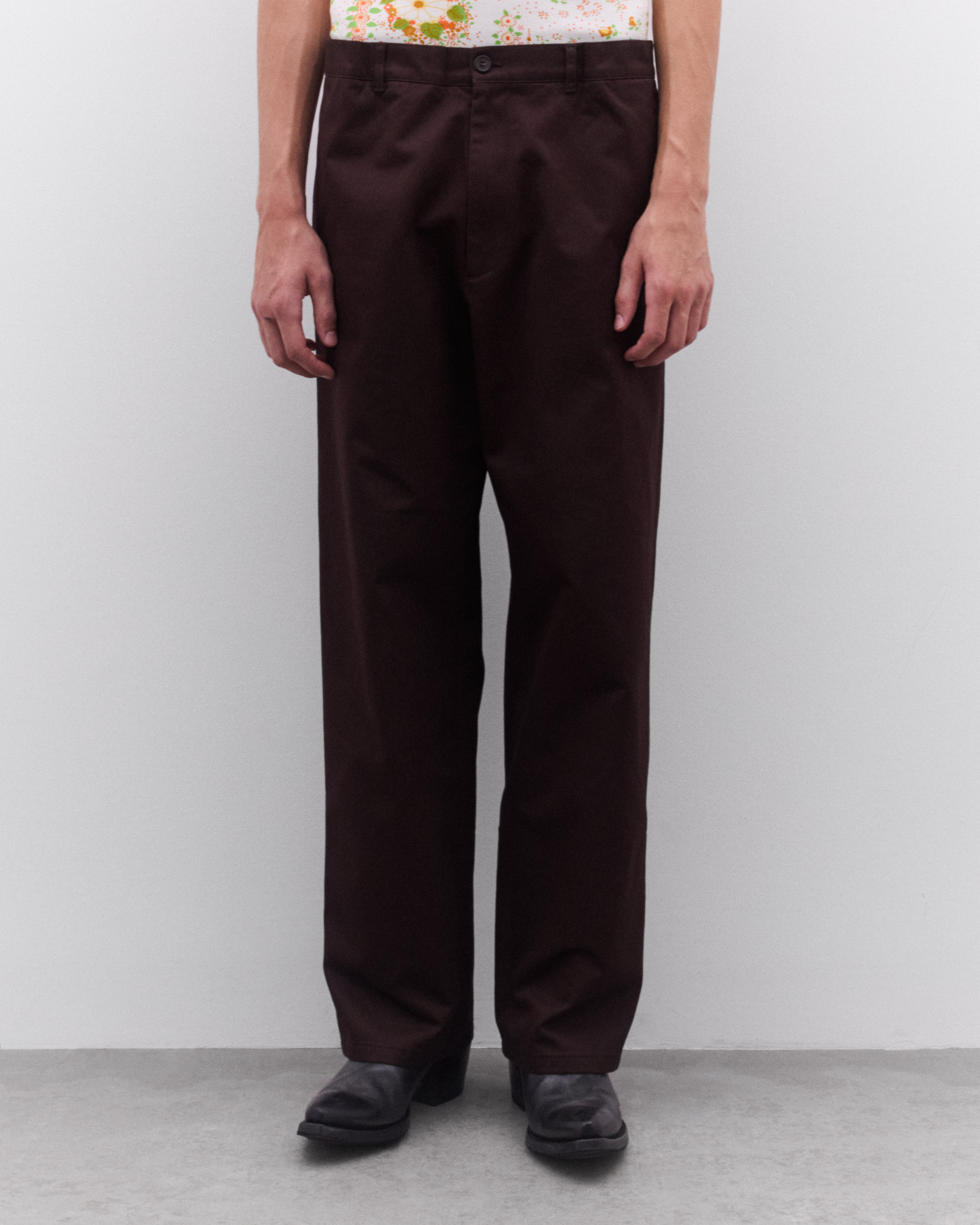 パンツ PRADA Beltless Brown Trouser Size:46 Prada: Men's Wide Leg Trousers (Dark Brown) | DSML E-SHOP