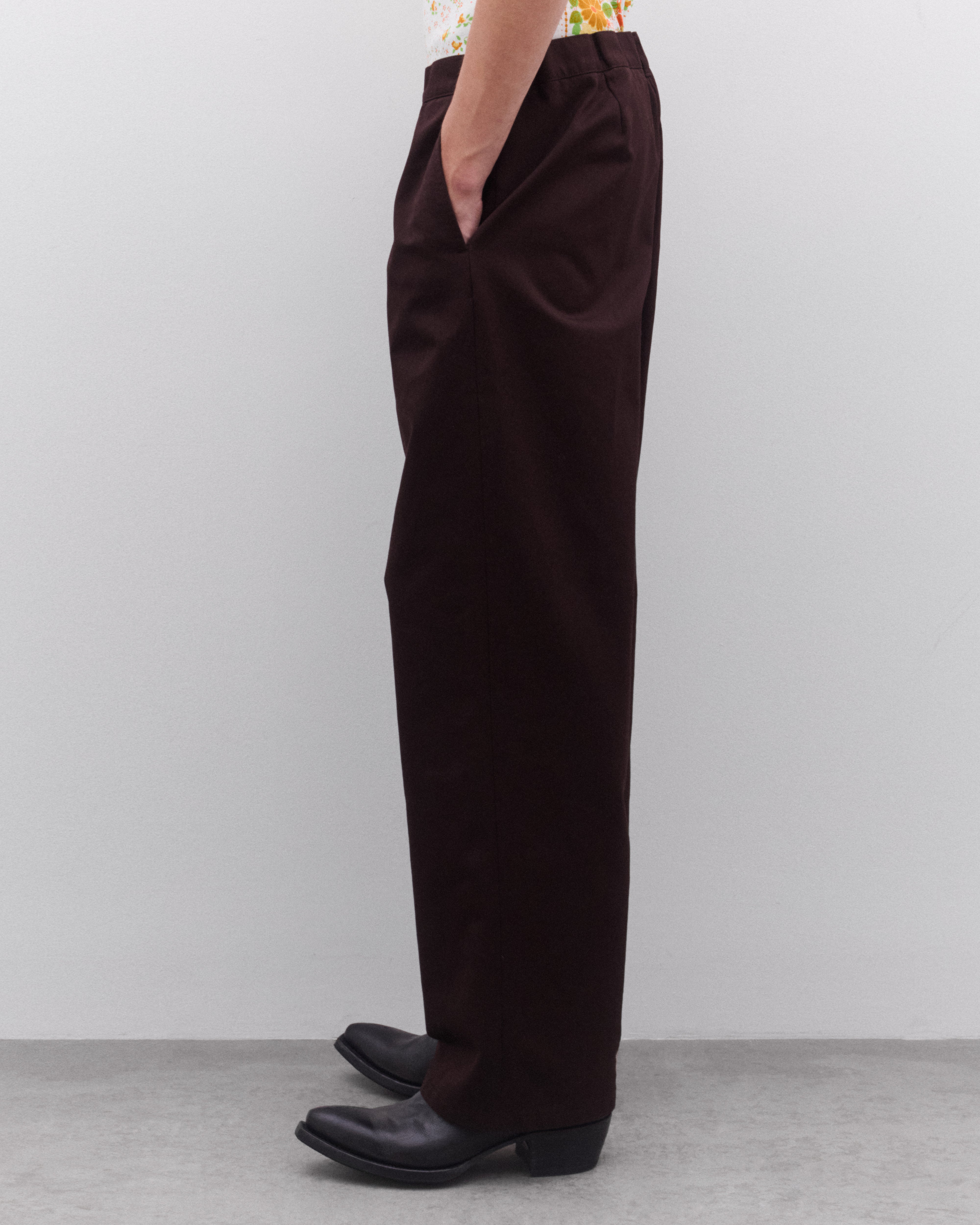 Prada: Men's Wide Leg Trousers (Dark Brown) | DSML E-SHOP