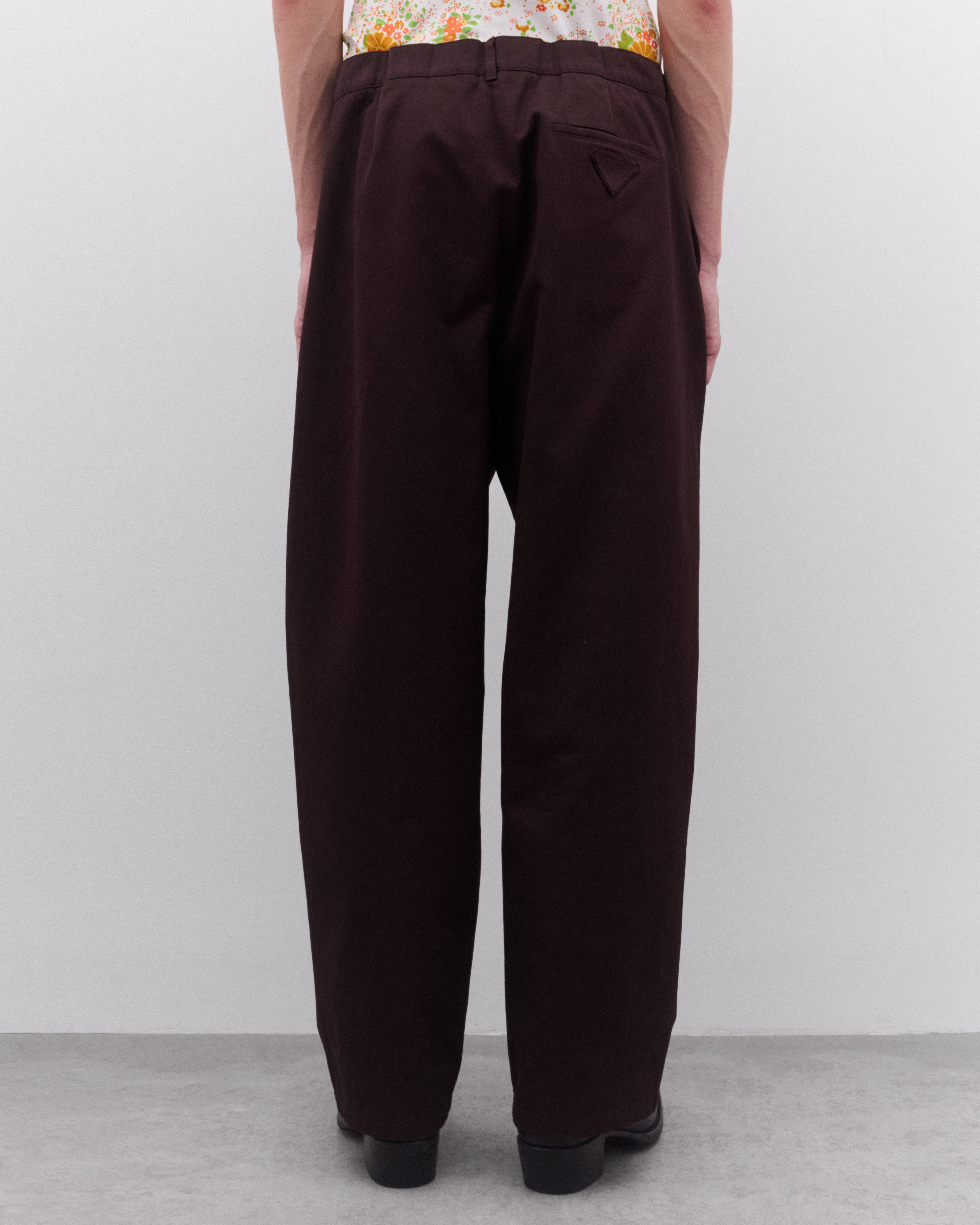 Prada: Men's Wide Leg Trousers (Dark Brown) | DSML E-SHOP