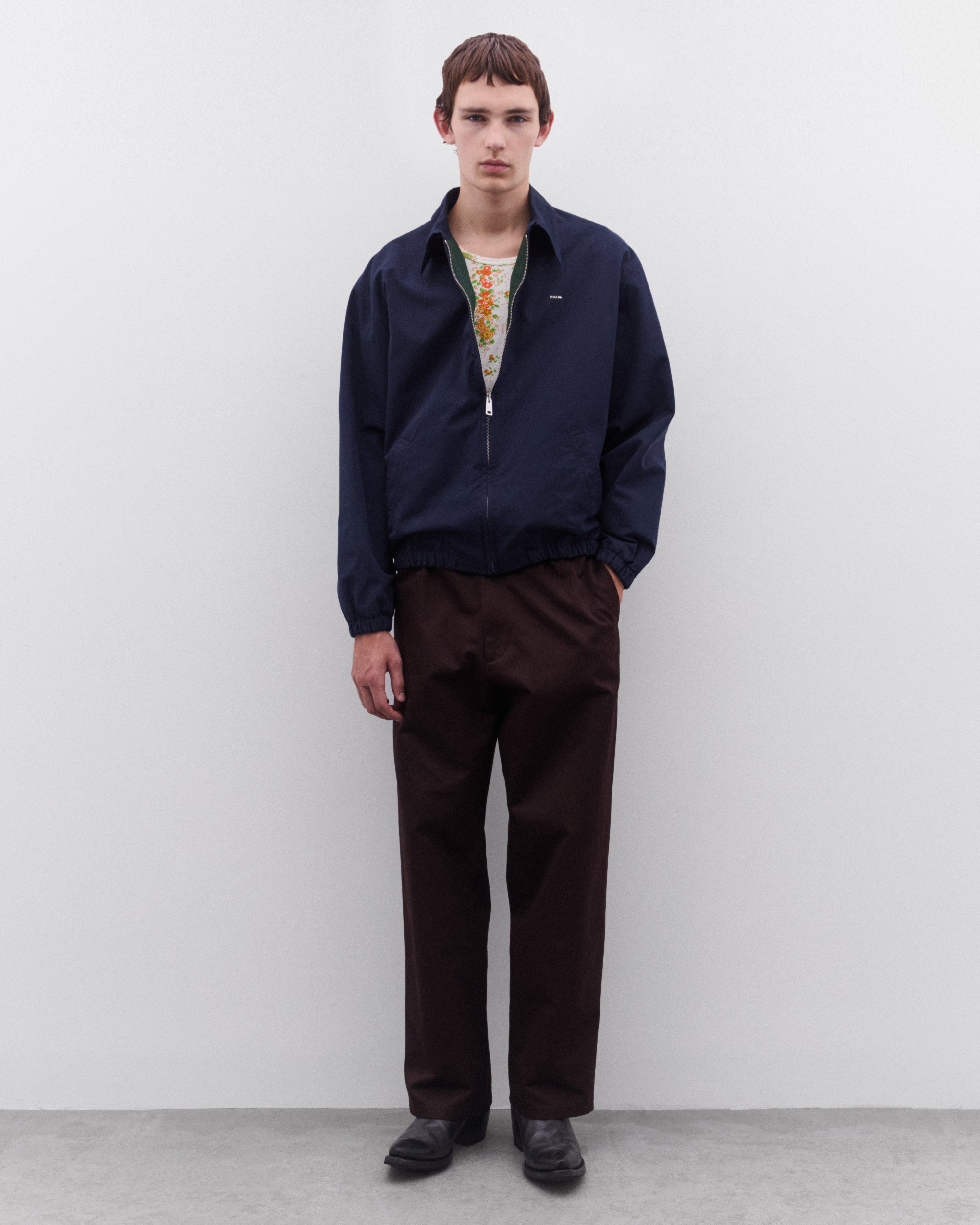 Prada: Men's Wide Leg Trousers (Dark Brown) | DSML E-SHOP