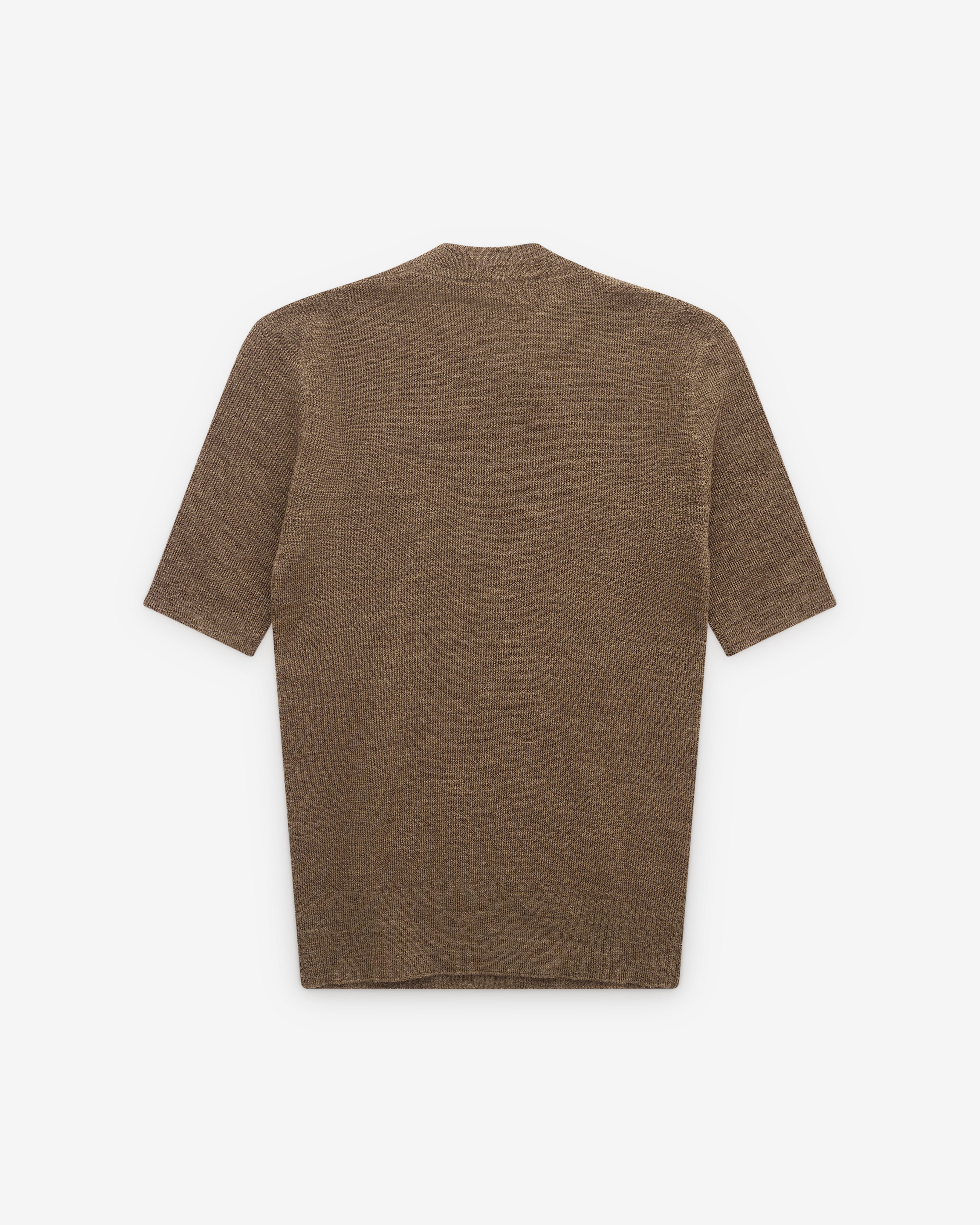 Prada: Men's Anchor Short Sleeve Knit (Light Brown) | Dover Street