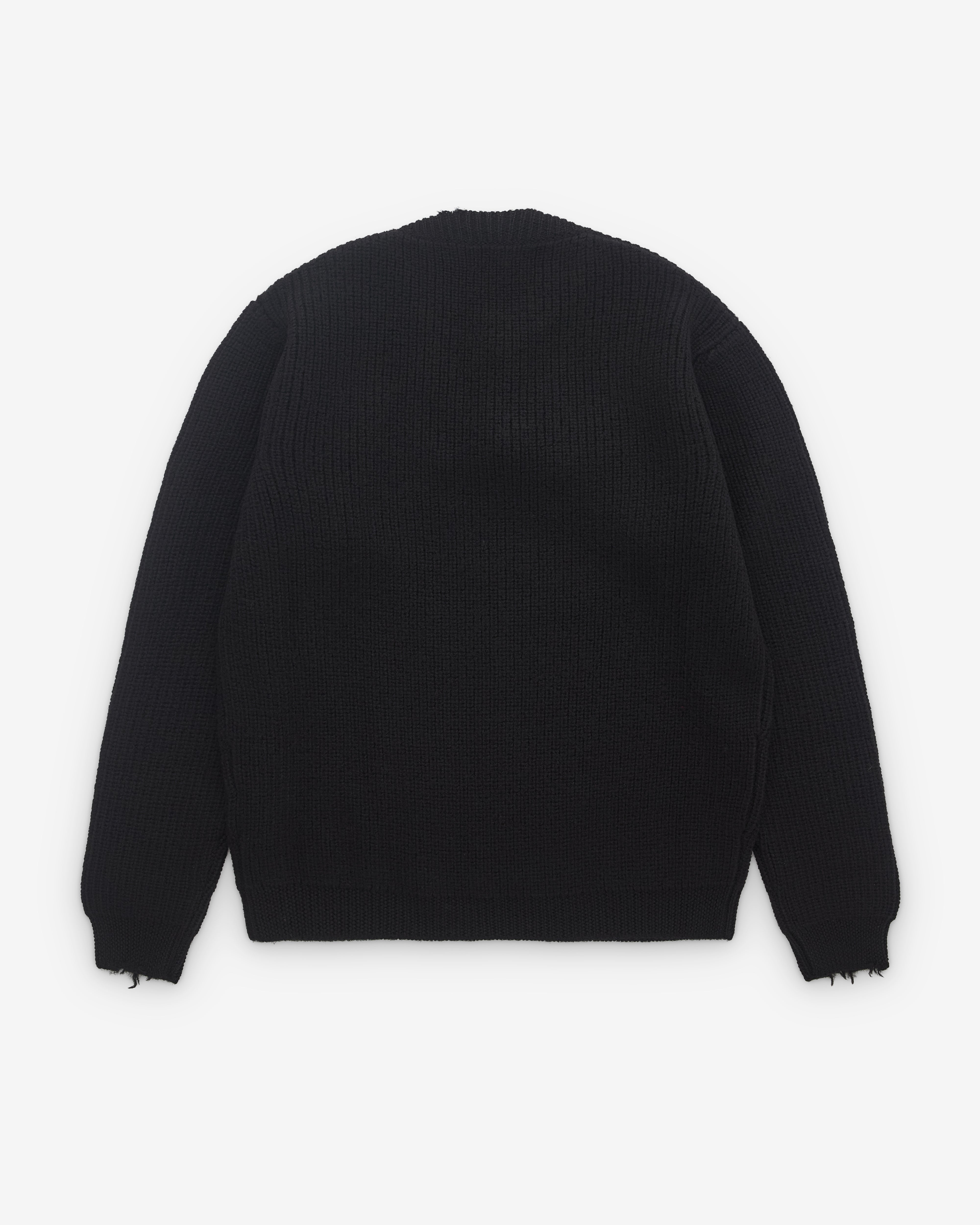 PRADA ニット ブラック Prada logo-embroidered cable-knit Jumper | Black | FARFETCH