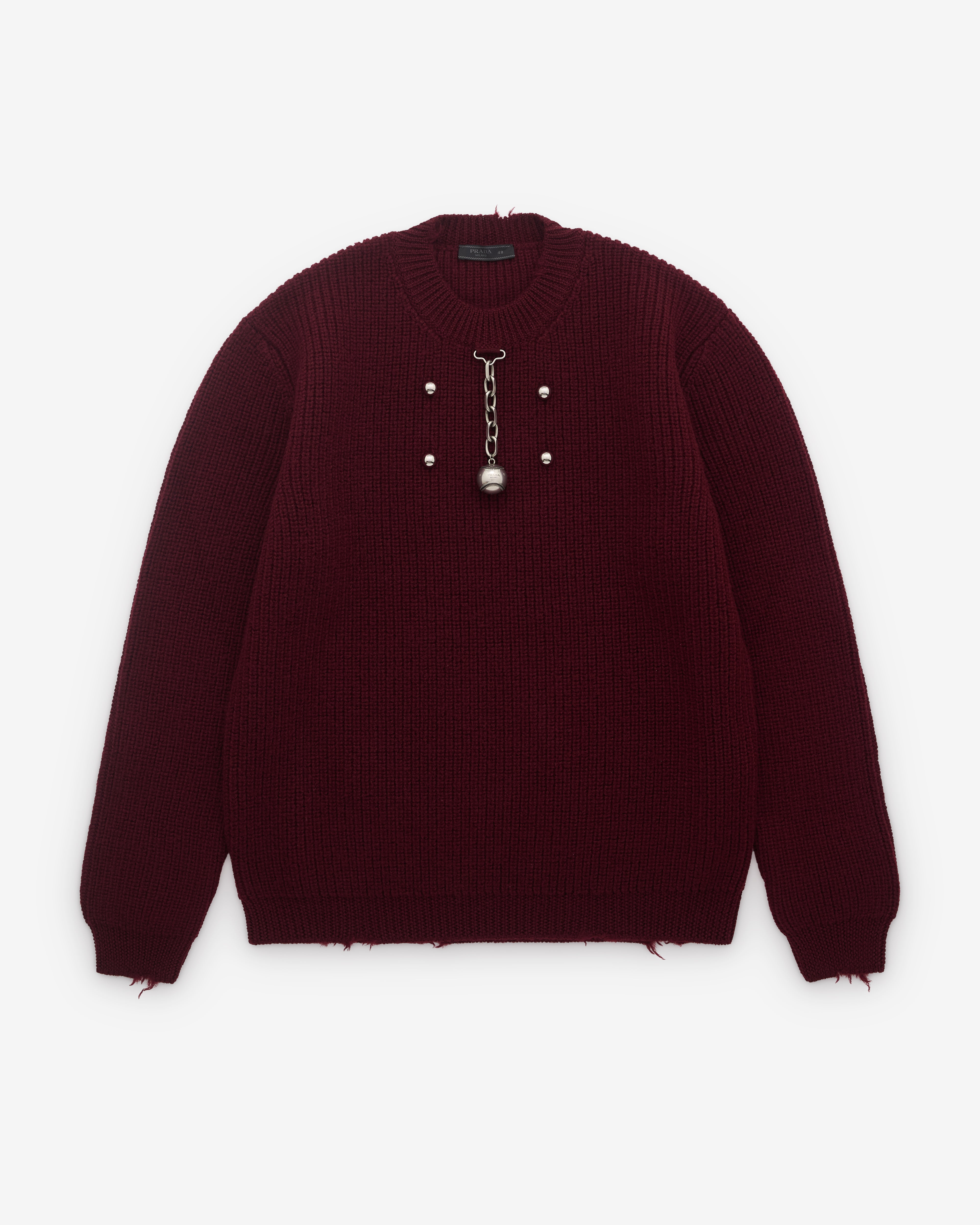 Prada: Men's Baseball Chain Knit (Burgundy) | Dover Street Market