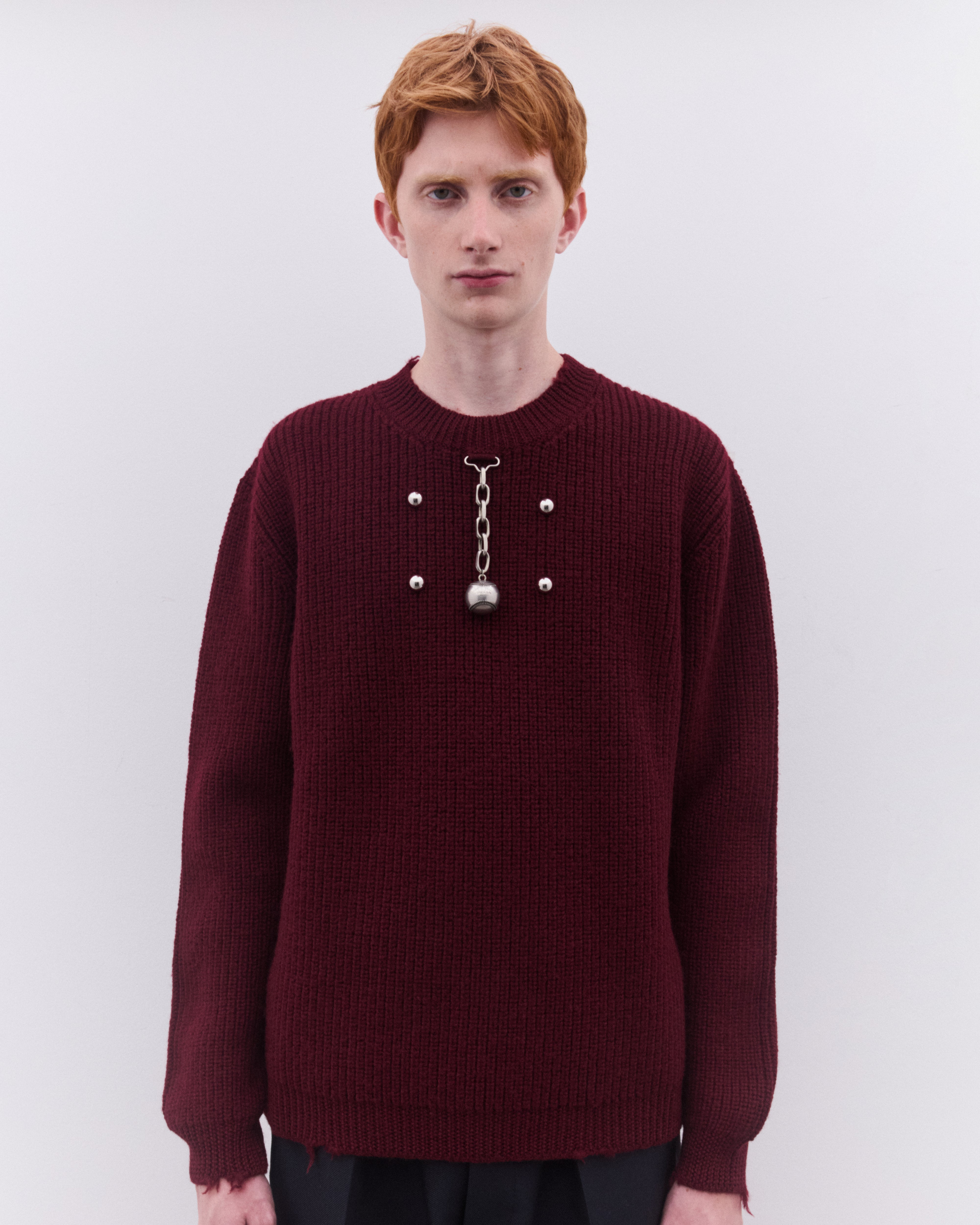 Prada: Men's Baseball Chain Knit (Burgundy) | DSML E-SHOP