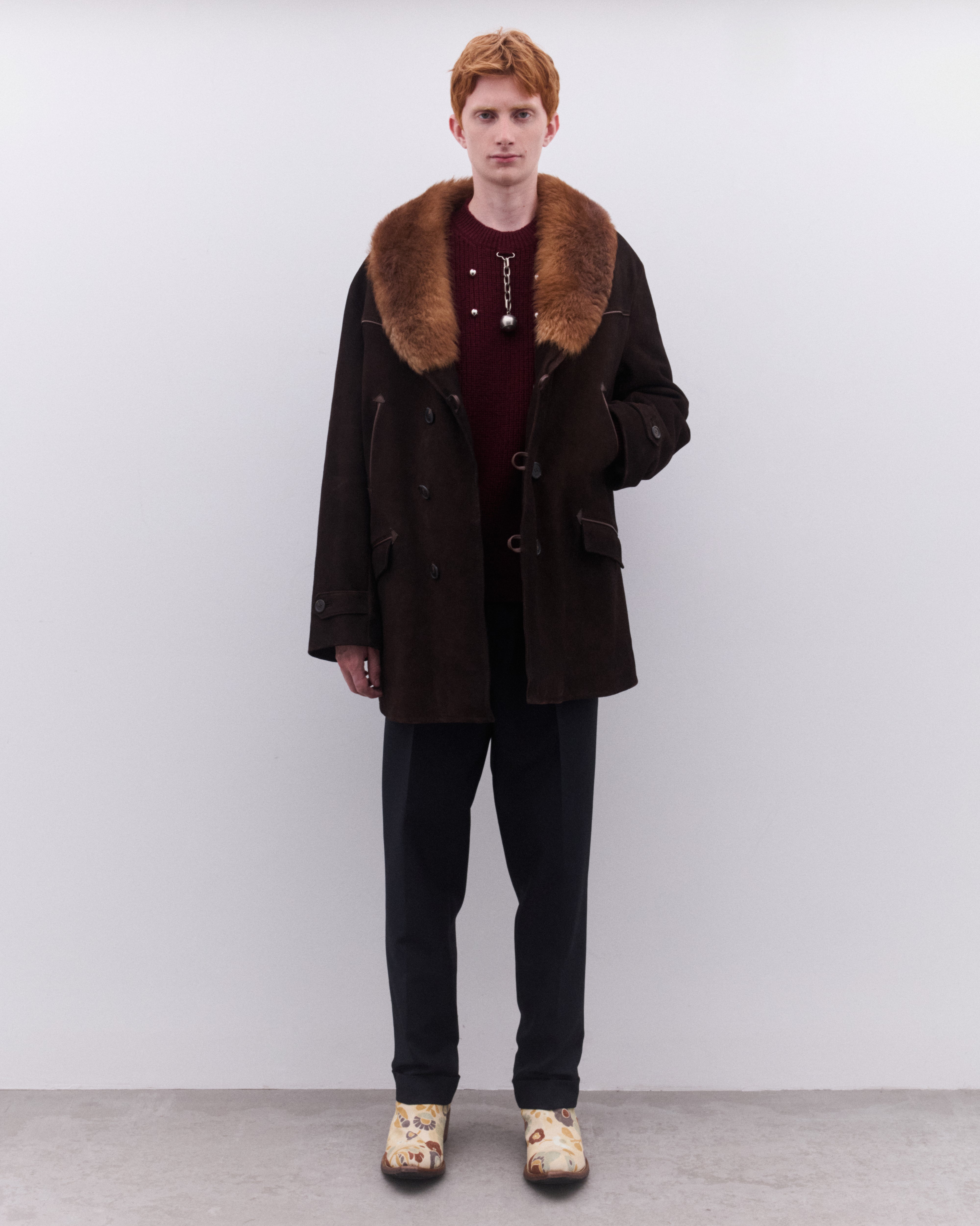 Prada: Men's Baseball Chain Knit (Burgundy) | Dover Street Market