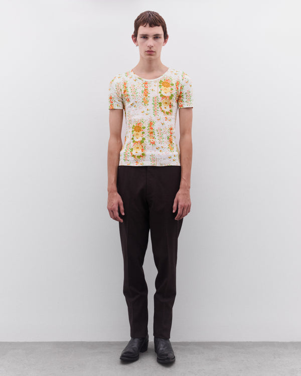 Prada - Men’s Floral T-Shirt - (Peach/Yellow)
