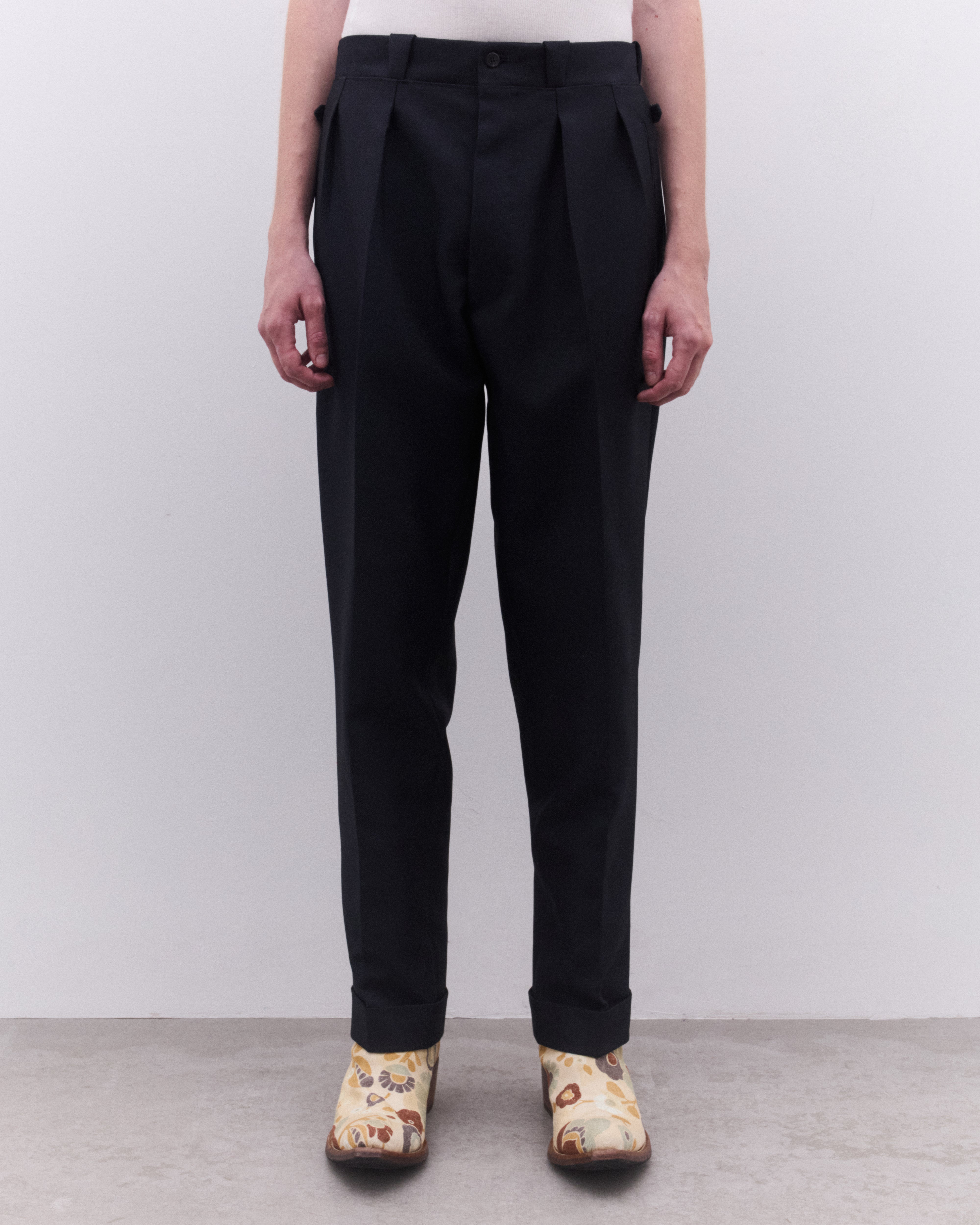 Prada: Men's Wool Blend Pants (Navy) | Dover Street Market London