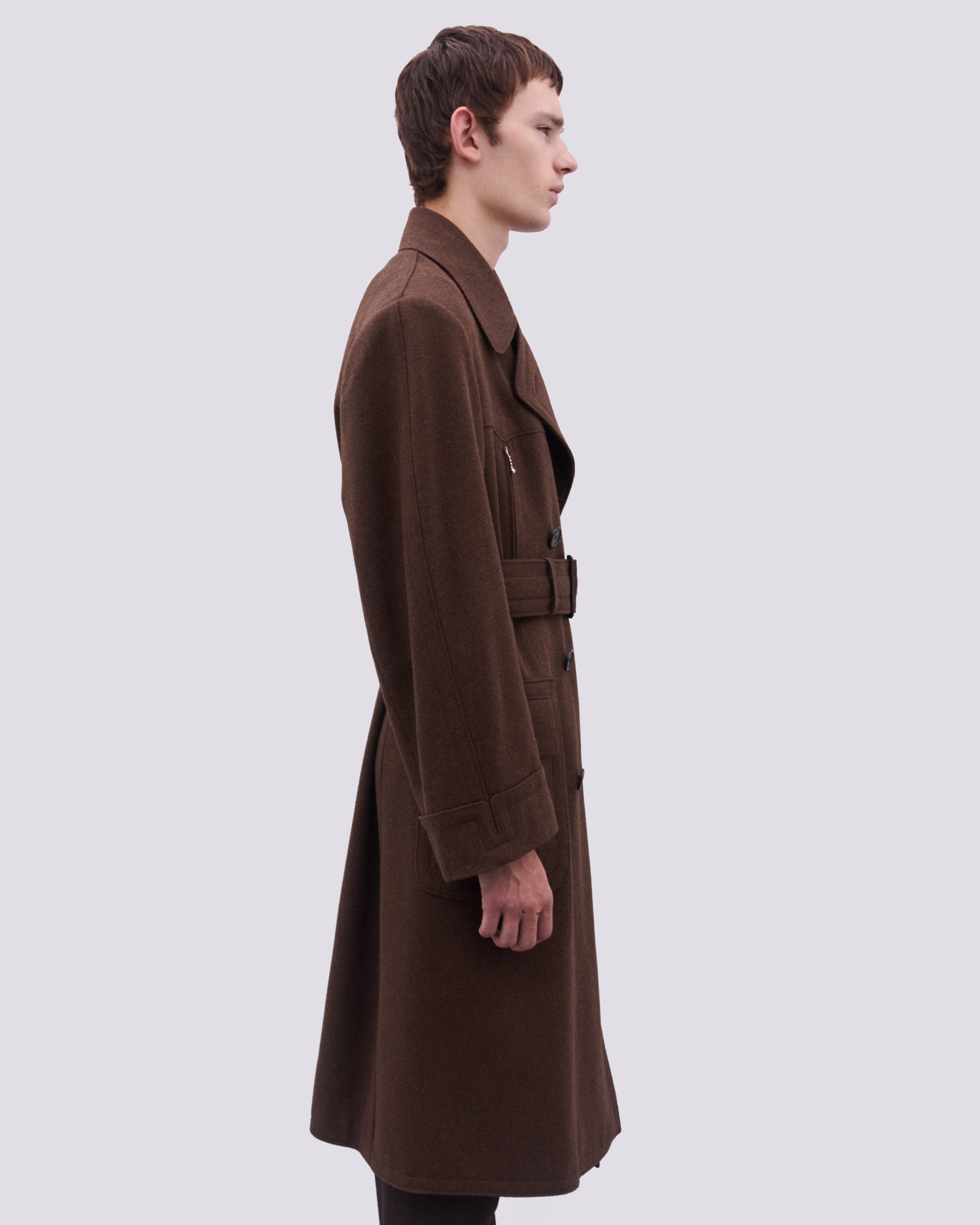 Prada: Men's Double Breasted Coat (Brown) | Dover Street Market London