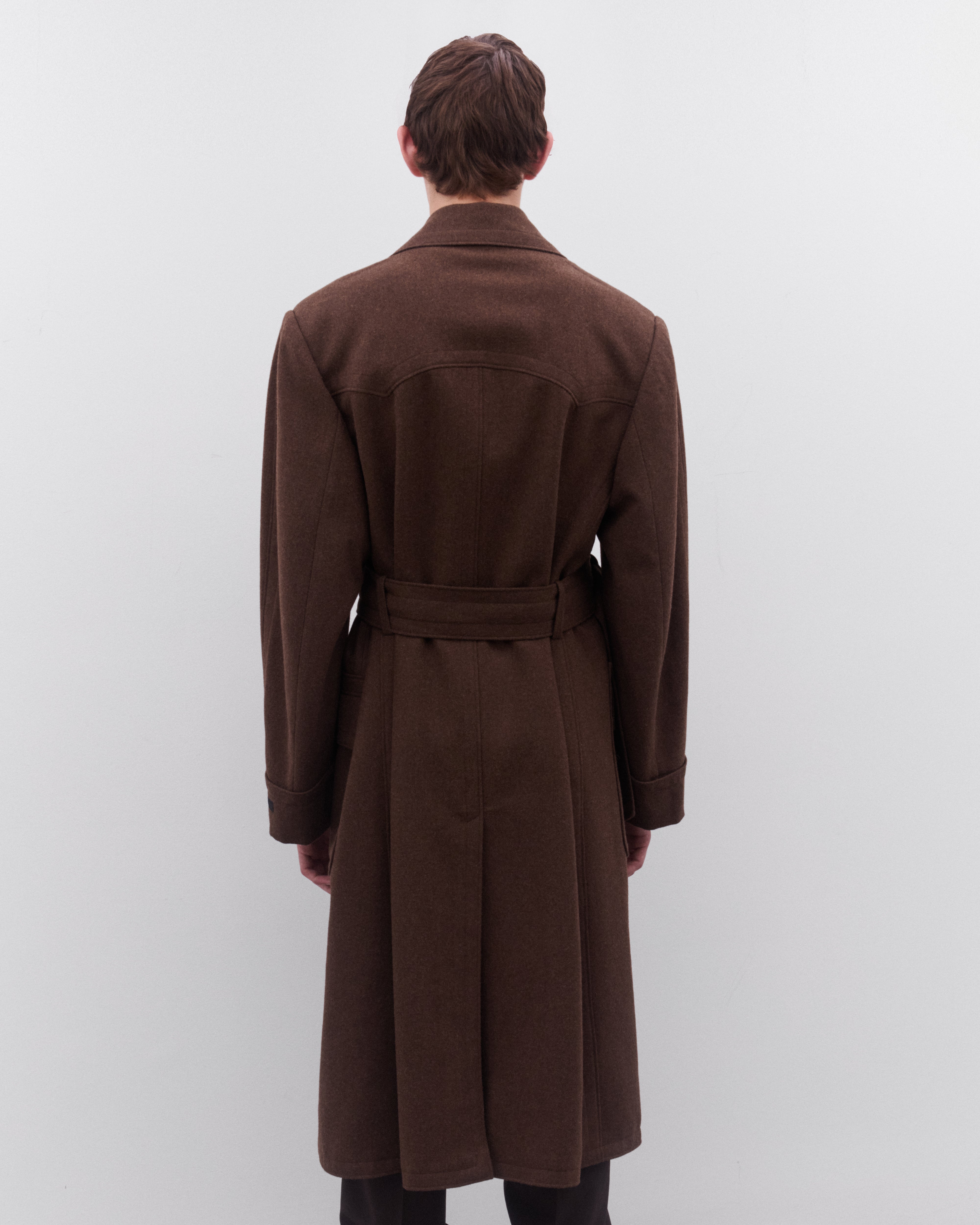 Prada: Men's Double Breasted Coat (Brown) | Dover Street Market London