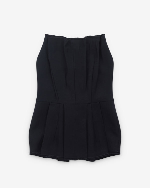 Prada - Women’s Chevron Wool Midi Skirt - (Navy)