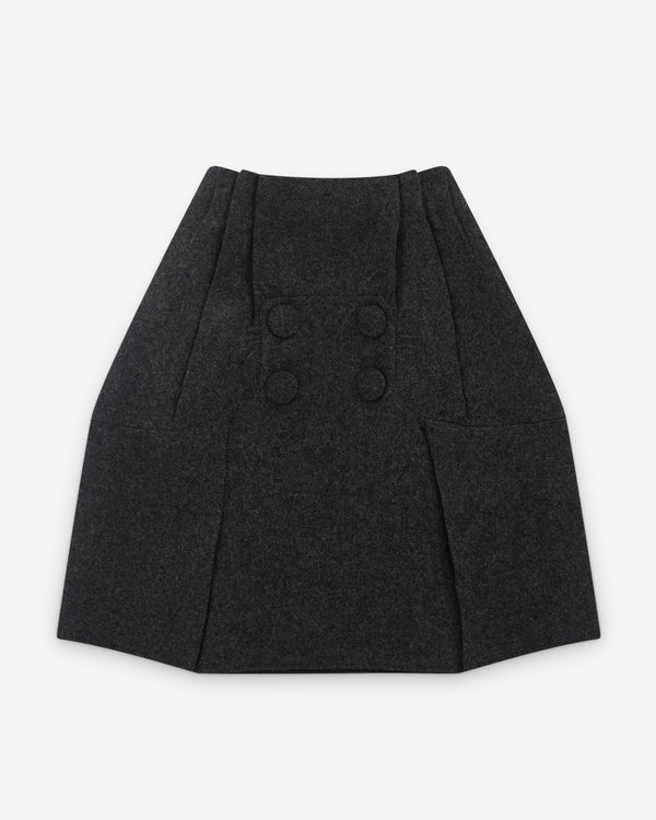 Prada - Women’s Wool Button Skirt - (Dark Grey)