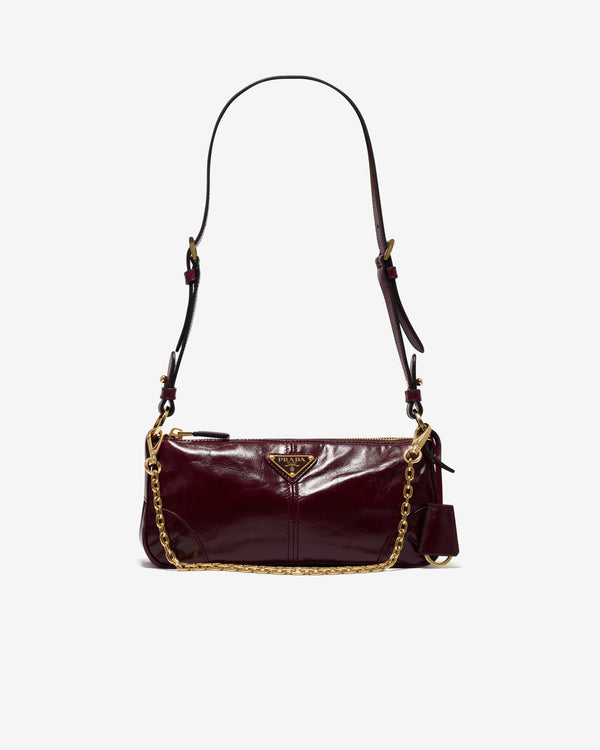 Prada - Women’s Re-Edition 2002 Medium Leather Shoulder Bag - (Burgundy)