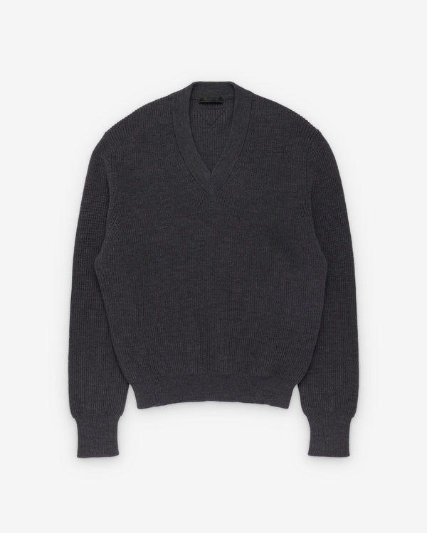 Prada - Men's Wool V-Neck Sweater - (Slate Grey)