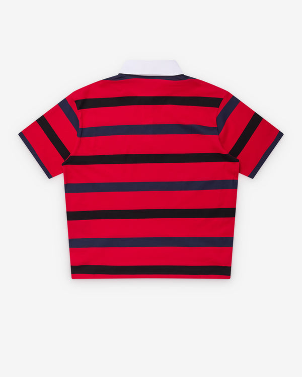 Prada - Men's Short Sleeve Polo Shirt - (Red/Blue)