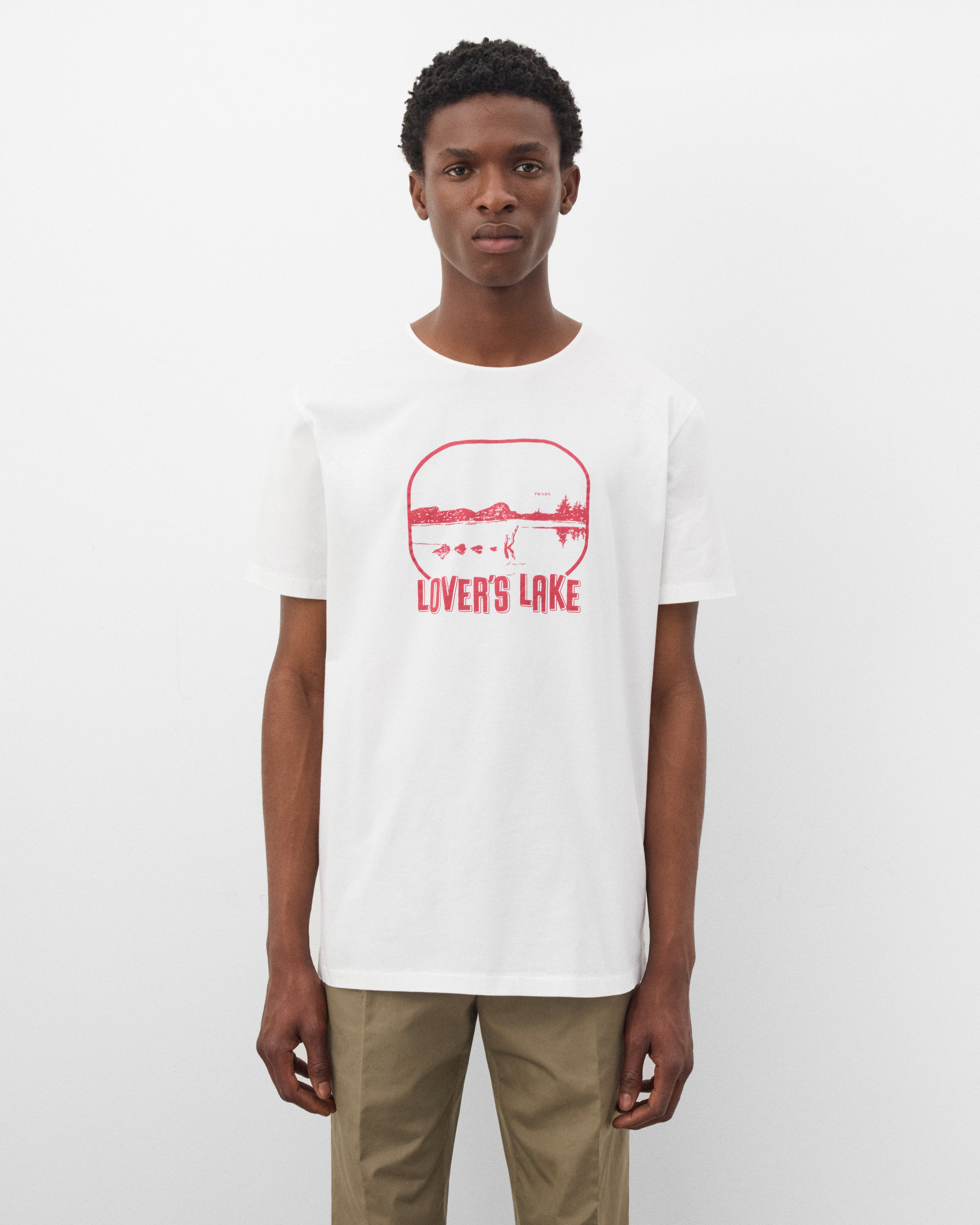 Prada: Men's Lovers Lake T-Shirt (White) | Dover Street Market London