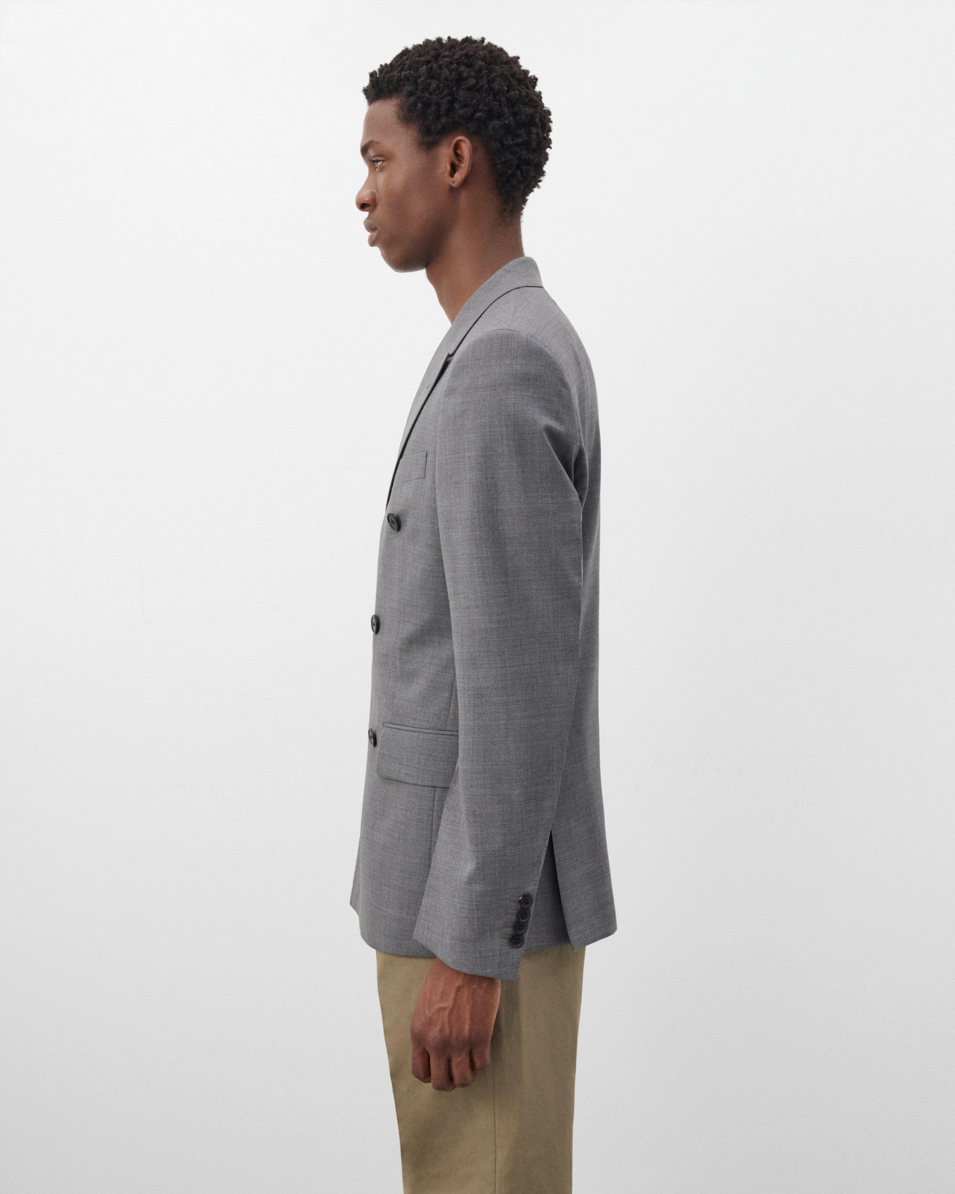 Prada: Men's Double-Breasted Wool Jacket (Grey) | Dover Street