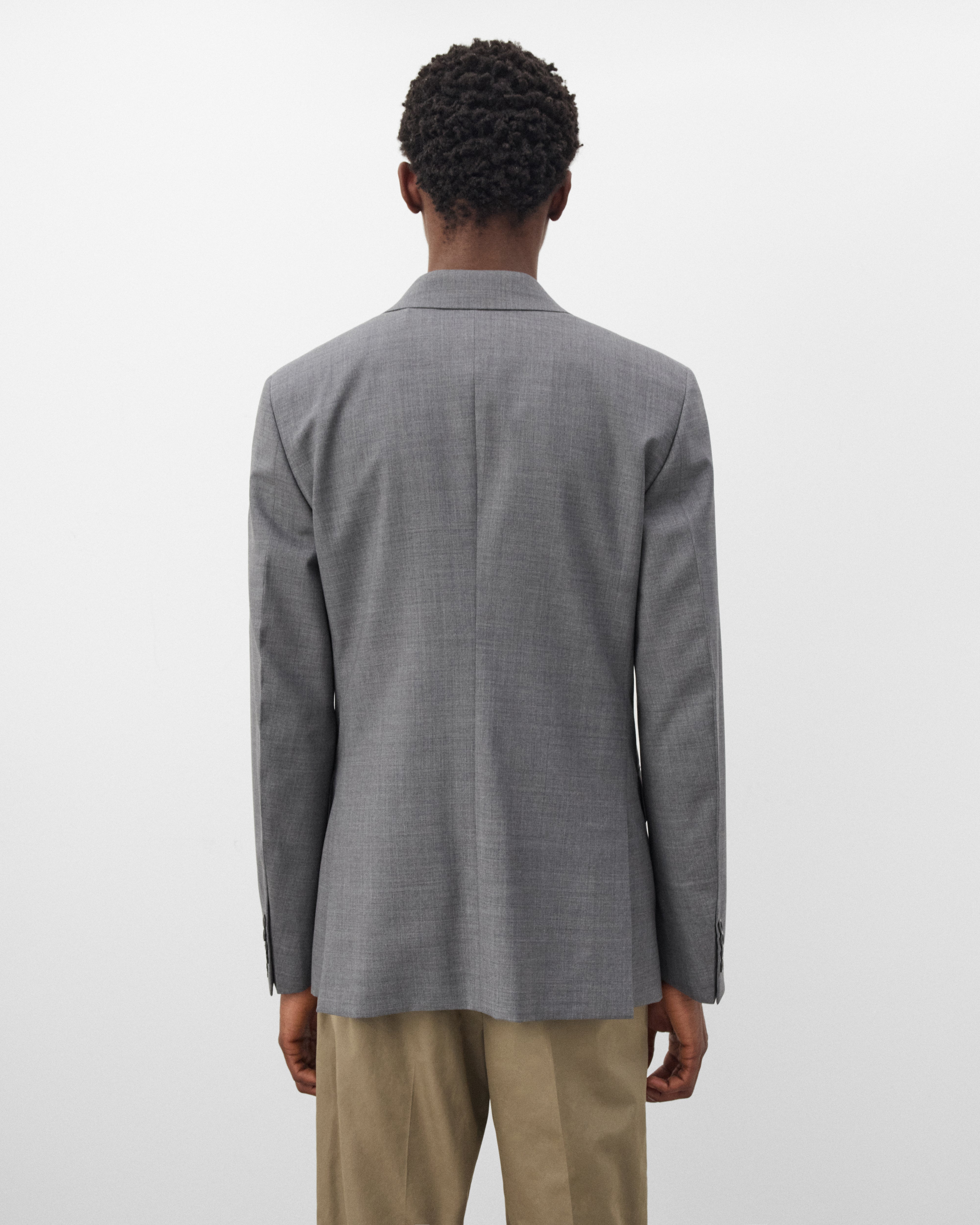 Prada: Men's Double-Breasted Wool Jacket (Grey) | Dover Street