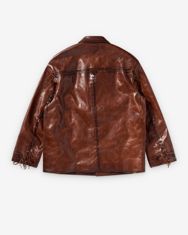 Prada - Men's Braided Leather Jacket - (Cocoa Brown)