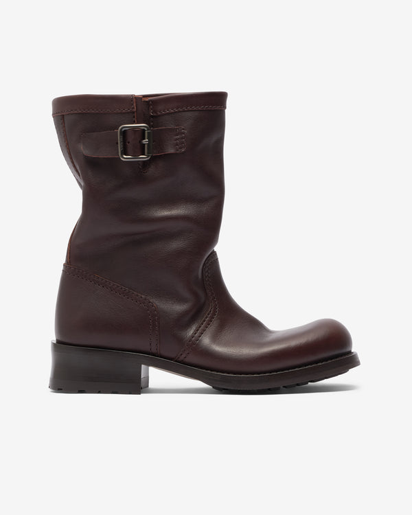 Prada - Women's Leather Mid-Calf Boots - (Dark Brown)