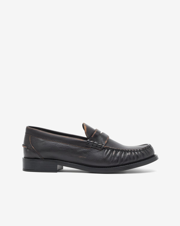 Prada - Women's Brushed Leather Loafers - (Black)