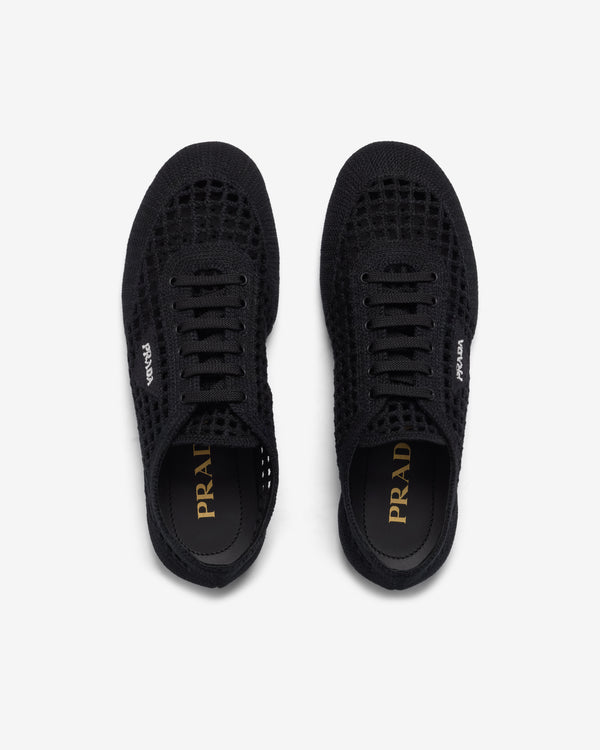 Prada - Women's Collapse Crochet Laced Sneakers - (Black)