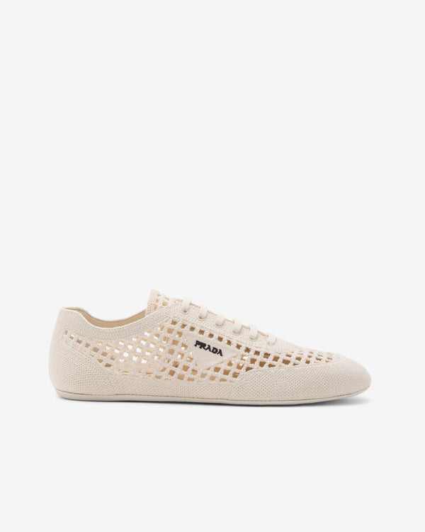 Prada - Women's Collapse Crochet Laced Sneakers - (Ivory)