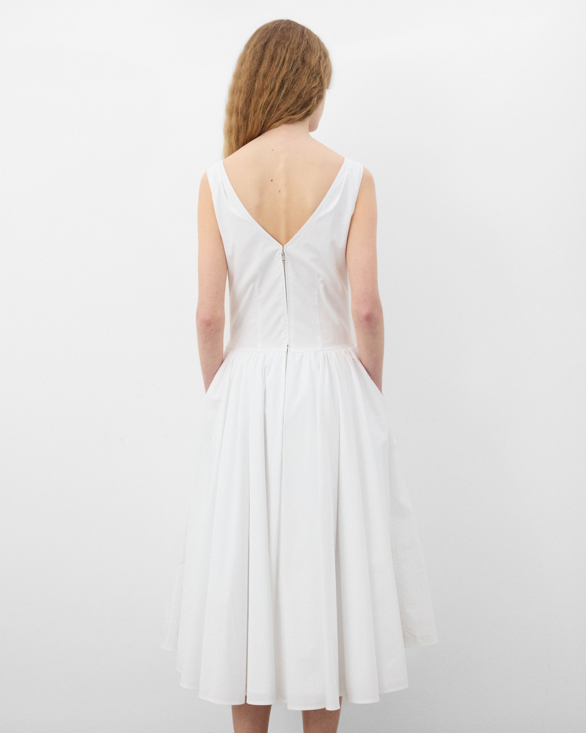 Prada: Women's Flower Midi Dress (White) | Dover Street Market London Prada: Women's Flower Midi Dress (White) | Dover Street Market London