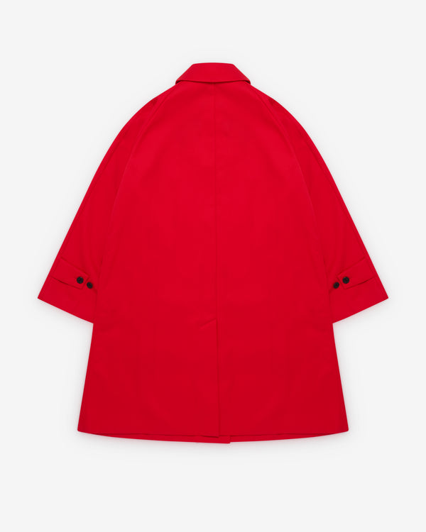 Prada - Women's Single-Breasted Gabardine Coat - (Red)