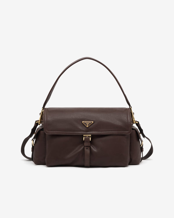 Prada - Women's Explore Large Leather Shoulder Bag - (Brown)