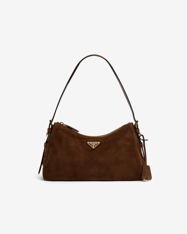 Prada - Women's Aimée Medium Suede Shoulder Bag - (Cocoa Brown)
