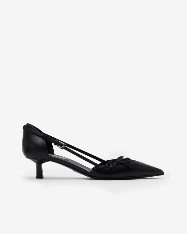 Prada - Women's Open Side Patent Leather Pumps - (Black)