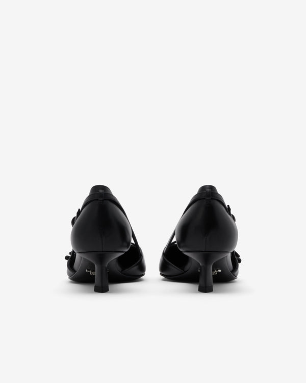 Prada - Women's Open Side Patent Leather Pumps - (Black)