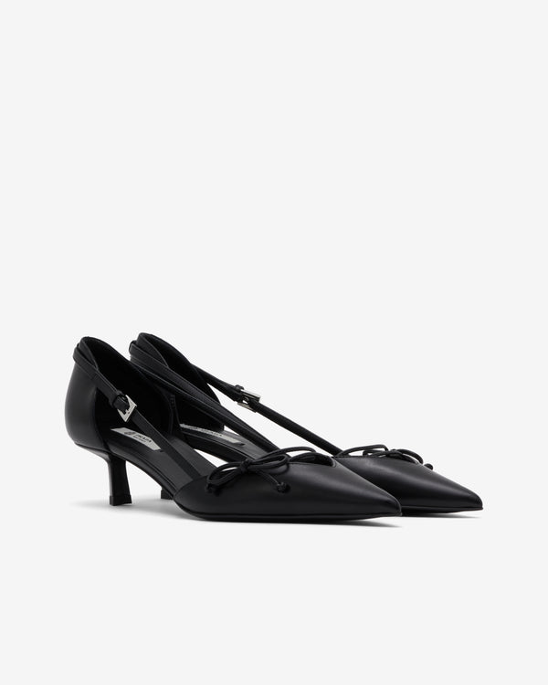 Prada - Women's Open Side Patent Leather Pumps - (Black)