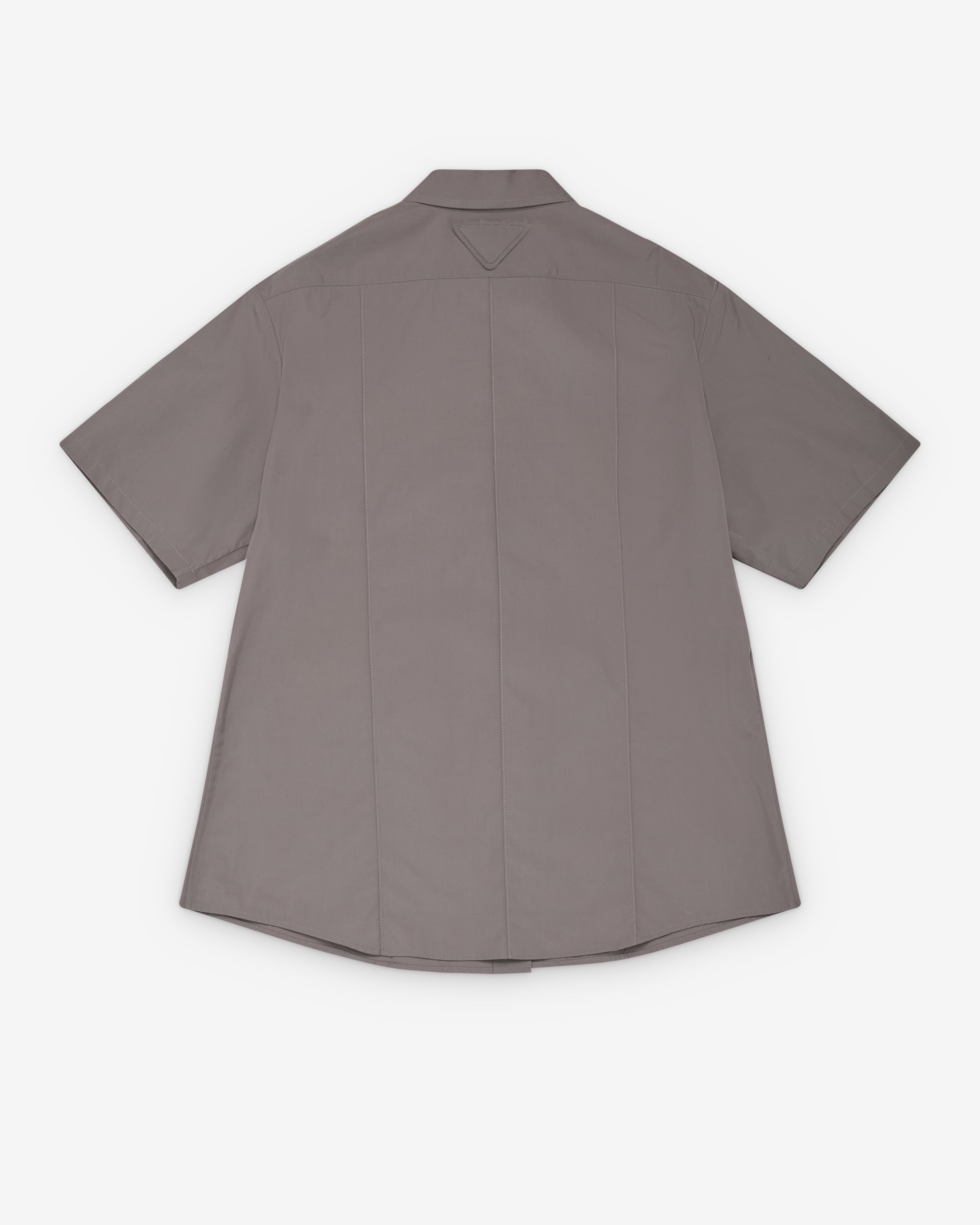 Prada : Women's Short Sleeved Poplin Shirt (Iron Gray) | Dover