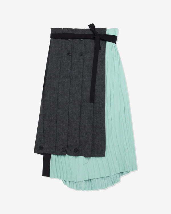Prada  - Women's Rush Stitch Patchwork Skirt - (Slate Grey)