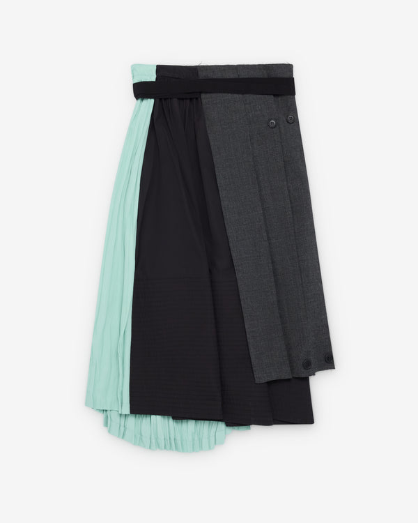 Prada  - Women's Rush Stitch Patchwork Skirt - (Slate Grey)