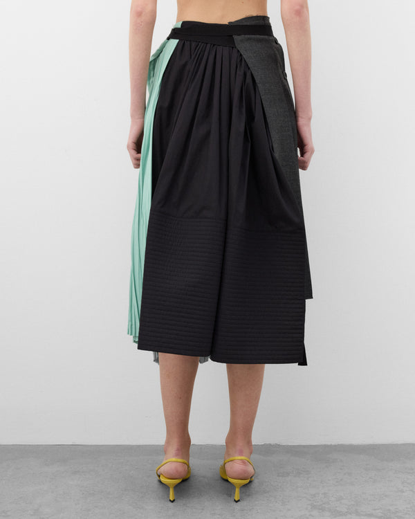 Prada  - Women's Rush Stitch Patchwork Skirt - (Slate Grey)