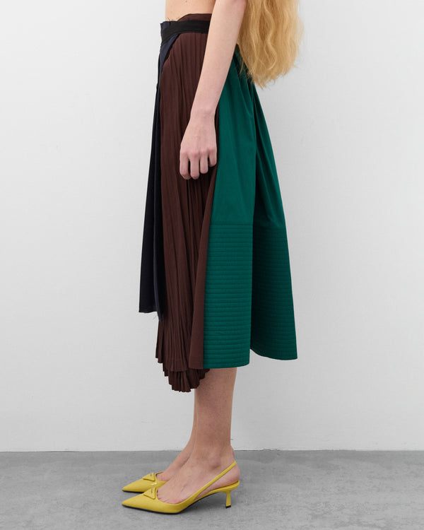 Prada  - Women's Rush Stitch Patchwork Skirt - (Navy)