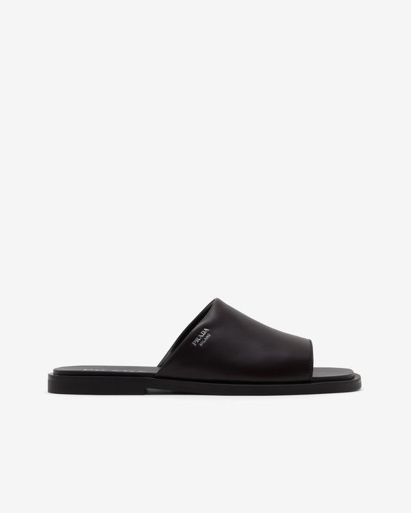 Prada  - Men's Leather Slides - (Dark Brown)