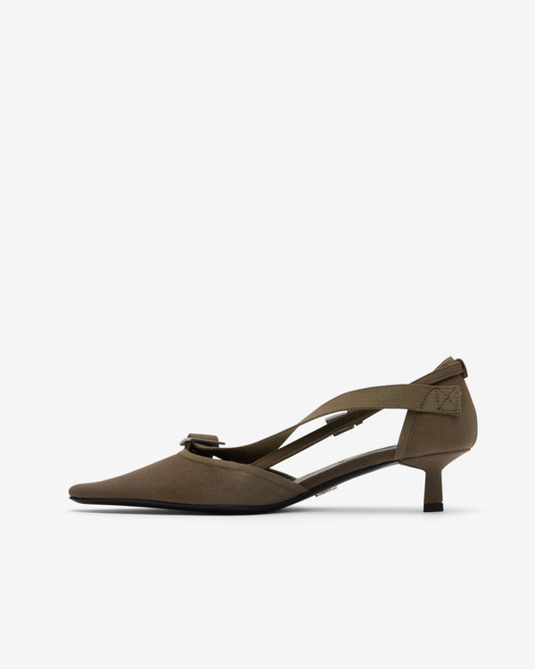 Prada  - Women's Canvas Pumps - (Forest Green)