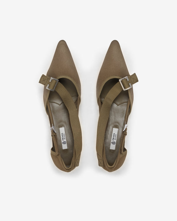Prada  - Women's Canvas Pumps - (Forest Green)