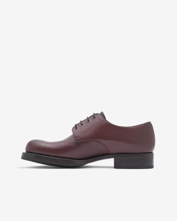 Prada  - Men's Antiqued Leather Lace-Up Shoes - (Brown)
