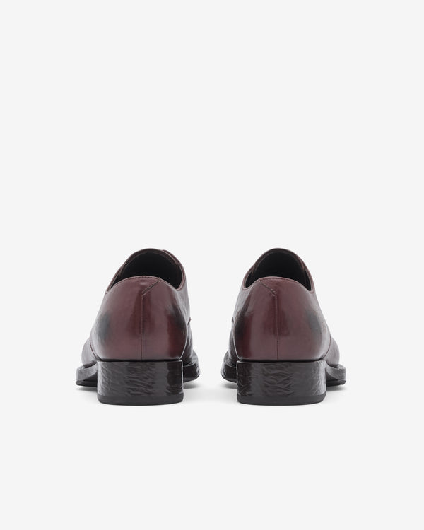 Prada  - Men's Antiqued Leather Lace-Up Shoes - (Brown)