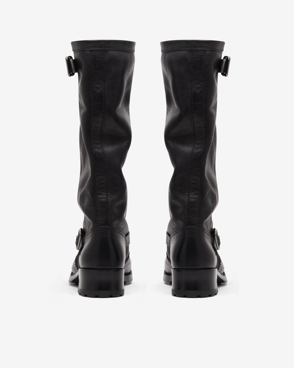 Prada  - Women's Knee Buckle Boots - (Black)