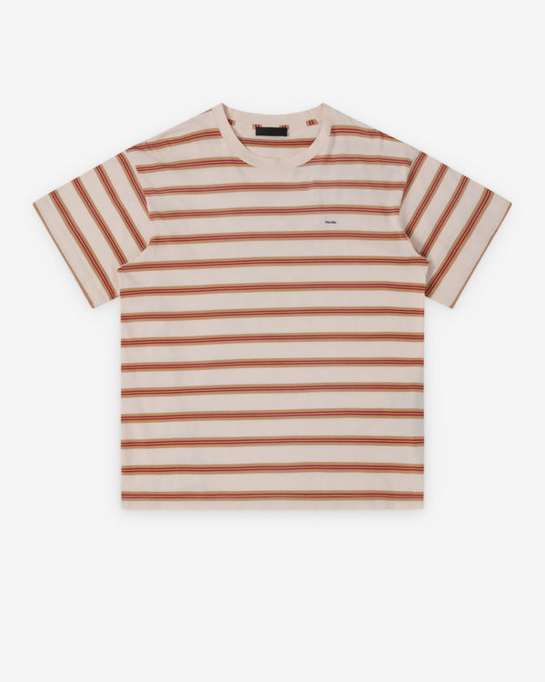 Prada  - Men's Cotton Stripe T-Shirt - (Opal/Camel)