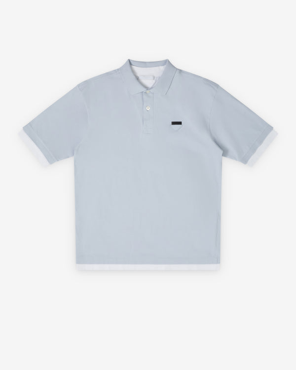 Prada  - Men's Layered Polo Shirt - (Astro/White)