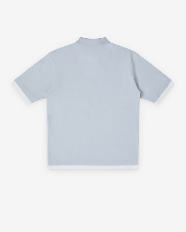 Prada  - Men's Layered Polo Shirt - (Astro/White)
